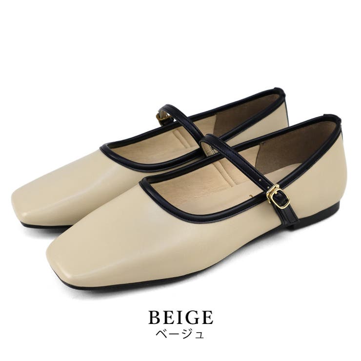 beige | 日本製 スクエアトゥ メリージェーン レインパンプス 晴雨兼用 | SHOE FANTASY