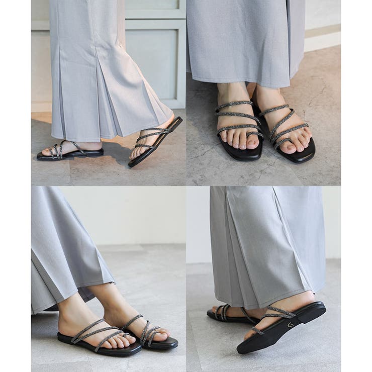 日本製 ビジューバンド ストラップサンダル ビーチサンダル ビーサン | SHOE FANTASY | 詳細画像17 