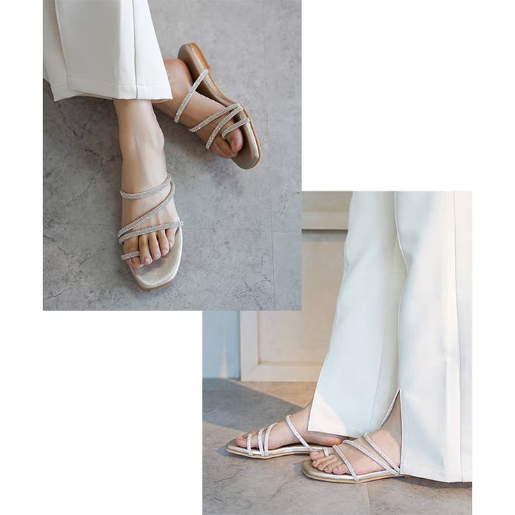 日本製 ビジューバンド ストラップサンダル ビーチサンダル ビーサン | SHOE FANTASY | 詳細画像21 