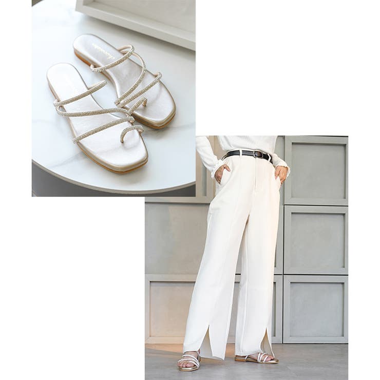 日本製 ビジューバンド ストラップサンダル ビーチサンダル ビーサン | SHOE FANTASY | 詳細画像22 