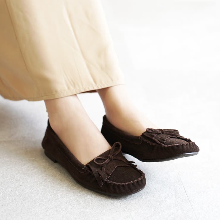 日本製 本革 モカシンシューズ 柔らかい ローヒール ぺたんこ フリンジ | SHOE FANTASY | 詳細画像26 