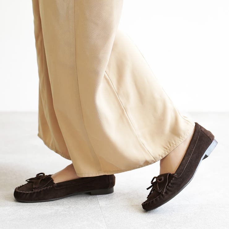 日本製 本革 モカシンシューズ 柔らかい ローヒール ぺたんこ フリンジ | SHOE FANTASY | 詳細画像27 