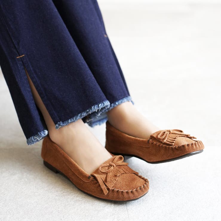 日本製 本革 モカシンシューズ 柔らかい ローヒール ぺたんこ フリンジ | SHOE FANTASY | 詳細画像31 
