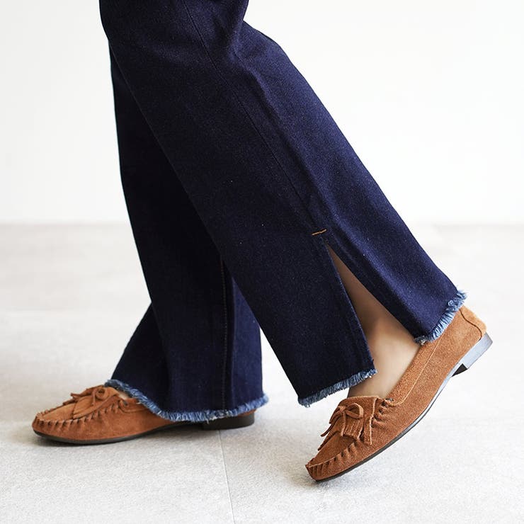 日本製 本革 モカシンシューズ 柔らかい ローヒール ぺたんこ フリンジ | SHOE FANTASY | 詳細画像32 