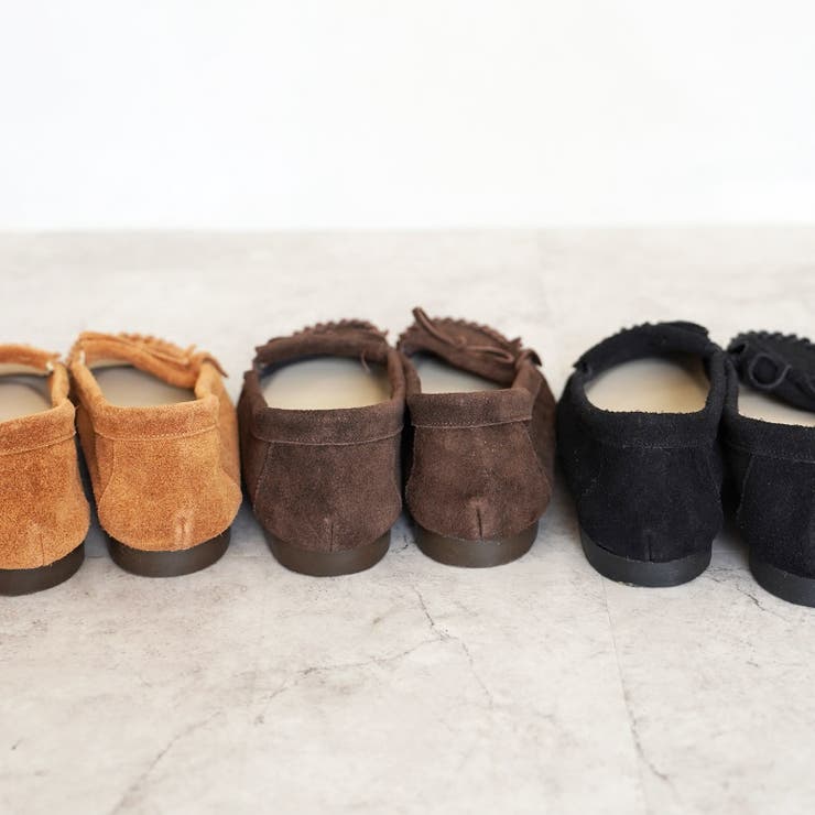 日本製 本革 モカシンシューズ 柔らかい ローヒール ぺたんこ フリンジ | SHOE FANTASY | 詳細画像17 