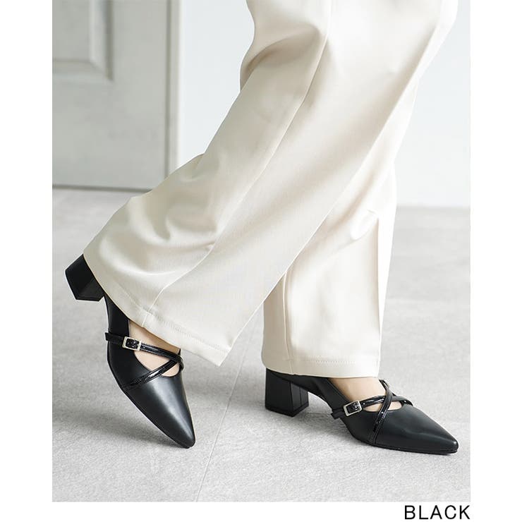 日本製 ポインテッドトゥ クロスベルト レインパンプス 晴雨兼用 | SHOE FANTASY | 詳細画像29 
