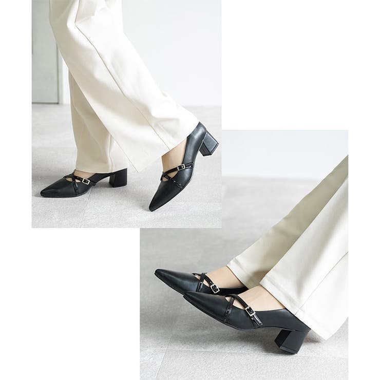 日本製 ポインテッドトゥ クロスベルト レインパンプス 晴雨兼用 | SHOE FANTASY | 詳細画像32 