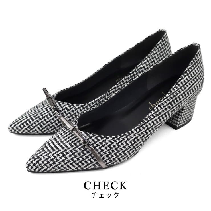 チェック | 日本製 リボンバックル パンプス 晴雨兼用 レイン | SHOE FANTASY