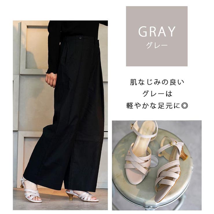 日本製 キャンバス地 クロスベルト ミュールサンダル | SHOE FANTASY | 詳細画像13 