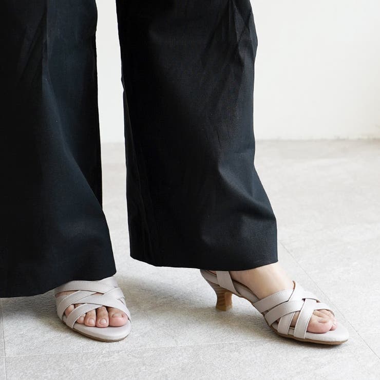 日本製 キャンバス地 クロスベルト ミュールサンダル | SHOE FANTASY | 詳細画像39 