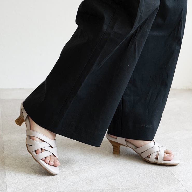 日本製 キャンバス地 クロスベルト ミュールサンダル | SHOE FANTASY | 詳細画像40 