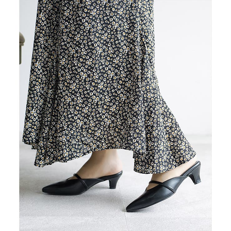 日本製 ポインテッドトゥ バンド ストラップ ミュール パンプス | SHOE FANTASY | 詳細画像15 