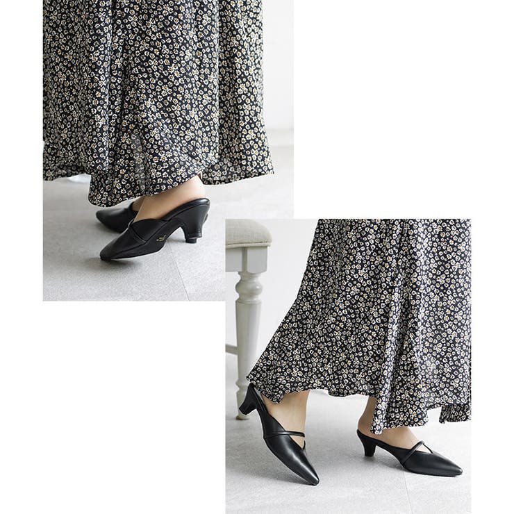 日本製 ポインテッドトゥ バンド ストラップ ミュール パンプス | SHOE FANTASY | 詳細画像18 