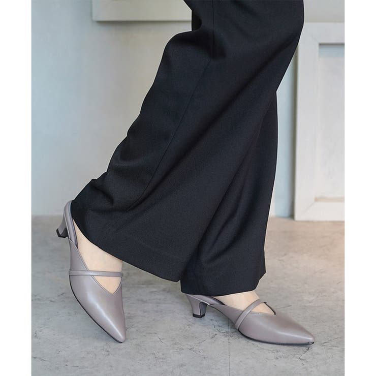 日本製 ポインテッドトゥ バンド ストラップ ミュール パンプス | SHOE FANTASY | 詳細画像20 