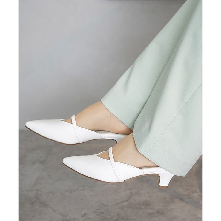 日本製 ポインテッドトゥ バンド ストラップ ミュール パンプス | SHOE FANTASY | 詳細画像28 