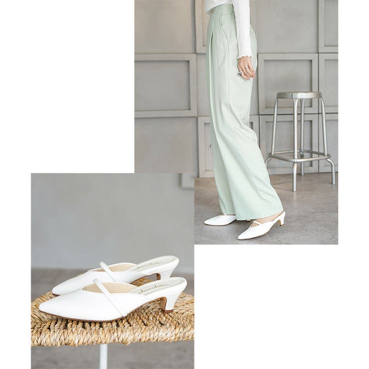 日本製 ポインテッドトゥ バンド ストラップ ミュール パンプス | SHOE FANTASY | 詳細画像30 