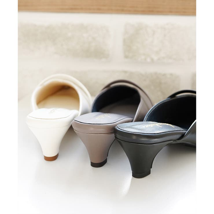 日本製 ポインテッドトゥ バンド ストラップ ミュール パンプス | SHOE FANTASY | 詳細画像33 