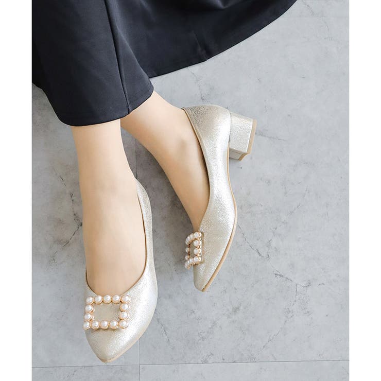 日本製 アーモンドトゥ パールバックル パンプス  | SHOE FANTASY | 詳細画像25 
