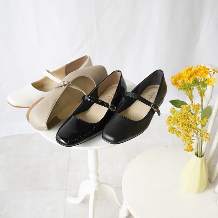 日本製 幅広 ストレッチスクエアパンプス | SHOE FANTASY | 詳細画像29 