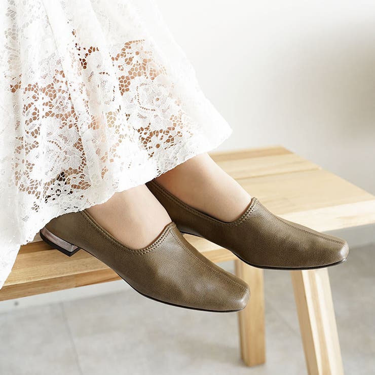 日本製 ストレッチ シンプル スリッポン ローヒール 幅広 | SHOE FANTASY | 詳細画像23 