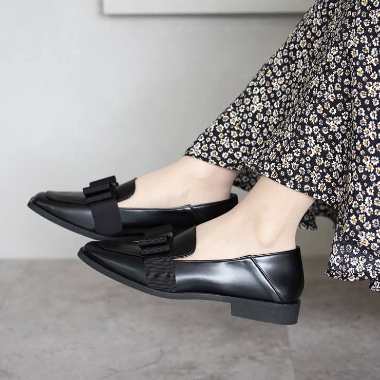 日本製 スクエアトゥ グログランリボン レインローファー 晴雨兼用 | SHOE FANTASY | 詳細画像25 