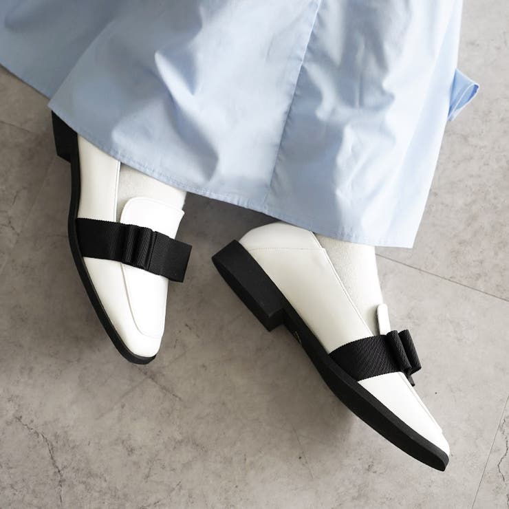 日本製 スクエアトゥ グログランリボン レインローファー 晴雨兼用 | SHOE FANTASY | 詳細画像30 