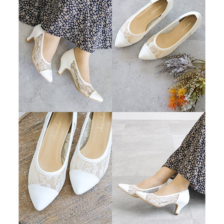 日本製 ポインテッド チュールパンプス 6cmヒール 花柄 水玉 合皮 | SHOE FANTASY | 詳細画像26 