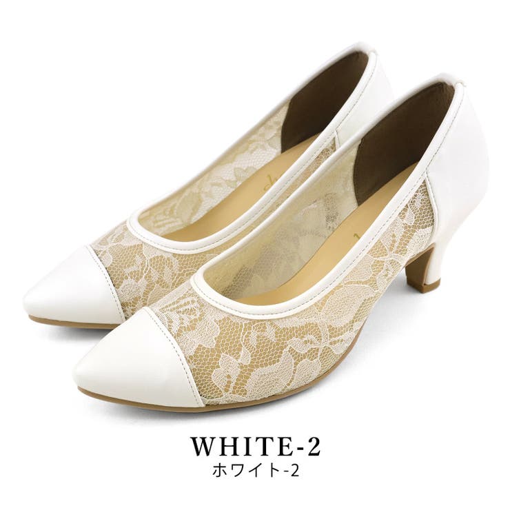 日本製 ポインテッド チュールパンプス 6cmヒール 花柄 水玉 合皮 | SHOE FANTASY | 詳細画像4 