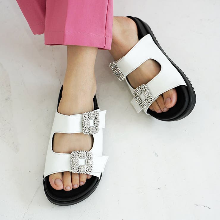 日本製 ダブルビジュー フラットサンダル 痛くない 柔らかい | SHOE FANTASY | 詳細画像29 