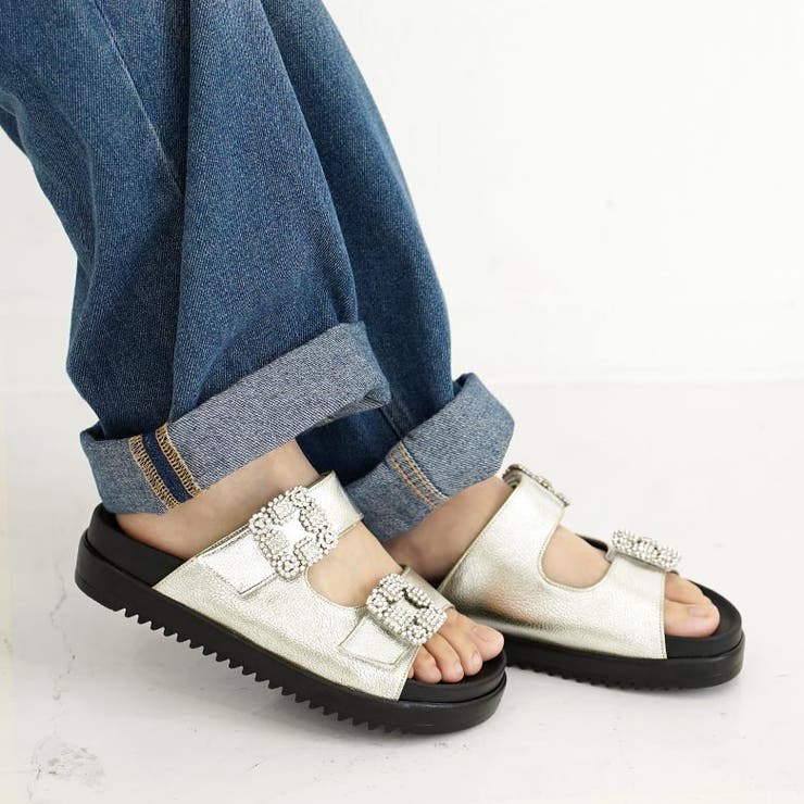 日本製 ダブルビジュー フラットサンダル 痛くない 柔らかい | SHOE FANTASY | 詳細画像36 