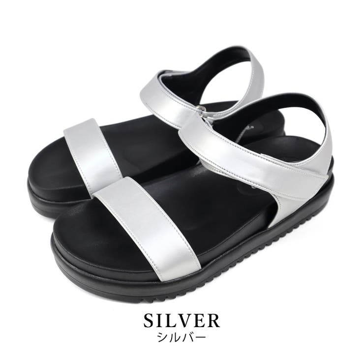 silver | 日本製 シンプル スポーツサンダル 痛くない 柔らかい | SHOE FANTASY