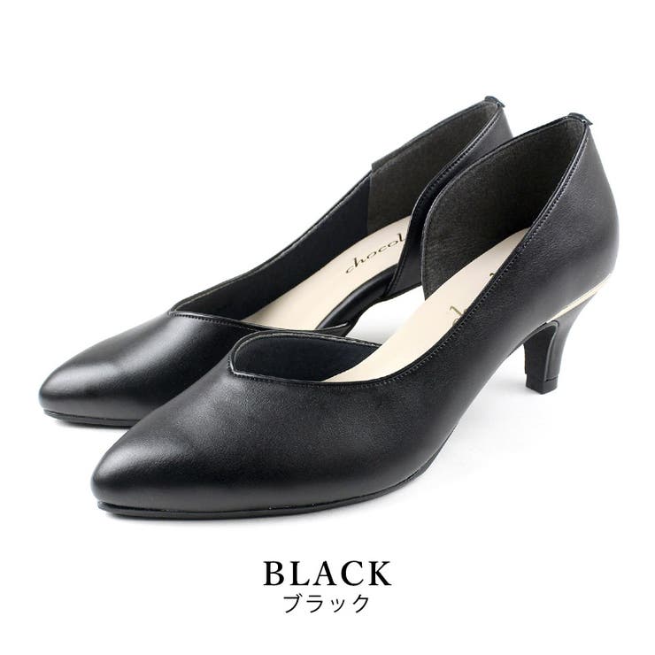 black | 日本製 サイドオープン シンプル パンプス | SHOE FANTASY