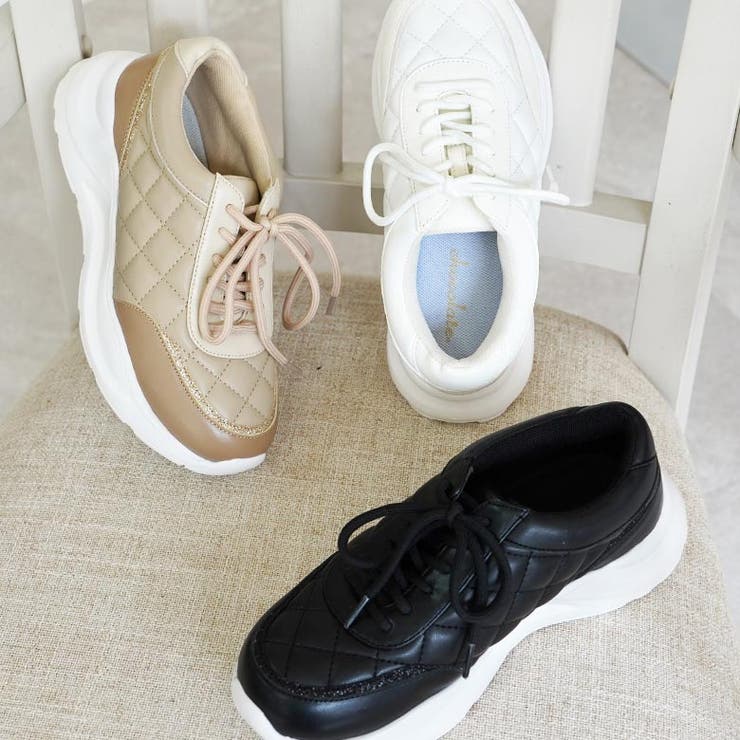 【ほぼ新品】＋diana グリッター ラメ キルティング スニーカー 23.0 ほぼ新品】＋diana グリッター ラメ キルティング スニーカー 23.0