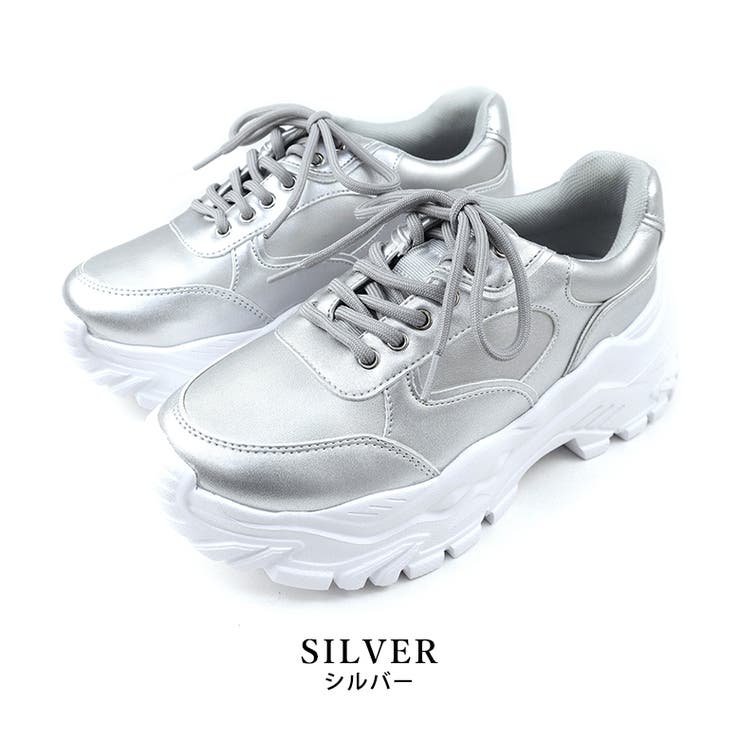 silver | 厚底 レースアップ シューズ ダッドスニーカー ボリュームソール | SHOE FANTASY