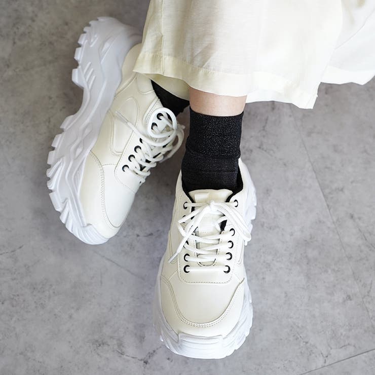 厚底 レースアップ シューズ ダッドスニーカー ボリュームソール | SHOE FANTASY | 詳細画像16 