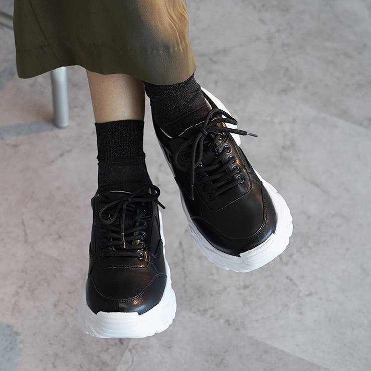 厚底 レースアップ シューズ ダッドスニーカー ボリュームソール | SHOE FANTASY | 詳細画像10 