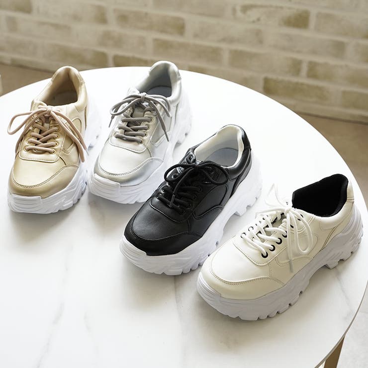厚底 レースアップ シューズ ダッドスニーカー ボリュームソール | SHOE FANTASY | 詳細画像2 