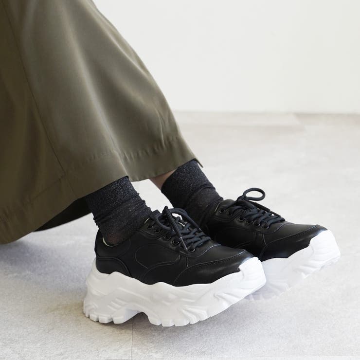 厚底 レースアップ シューズ ダッドスニーカー ボリュームソール | SHOE FANTASY | 詳細画像12 