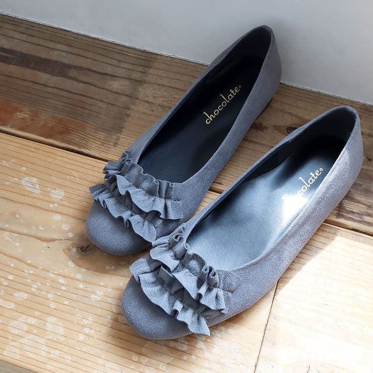日本製 ラウンドトゥ フリル バレエパンプス ローヒール 幅広 | SHOE FANTASY | 詳細画像16 