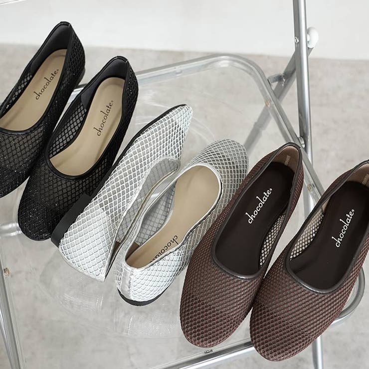 日本製 ラウンドトゥ メッシュ チュール パンプス フラット | SHOE FANTASY | 詳細画像14 