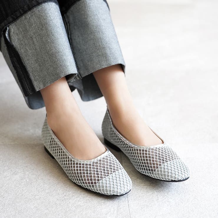日本製 ラウンドトゥ メッシュ チュール パンプス フラット | SHOE FANTASY | 詳細画像29 