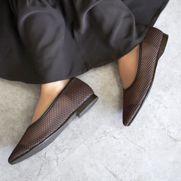 日本製 ラウンドトゥ メッシュ チュール パンプス フラット | SHOE FANTASY | 詳細画像32 