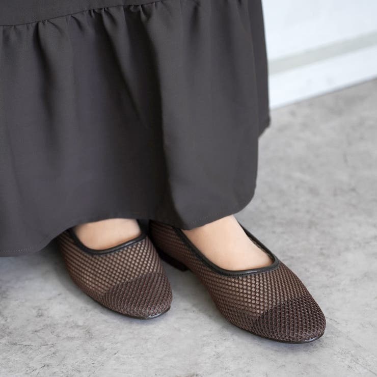 日本製 ラウンドトゥ メッシュ チュール パンプス フラット | SHOE FANTASY | 詳細画像35 