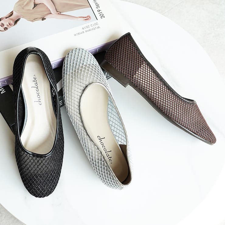 日本製 ラウンドトゥ メッシュ チュール パンプス フラット | SHOE FANTASY | 詳細画像16 