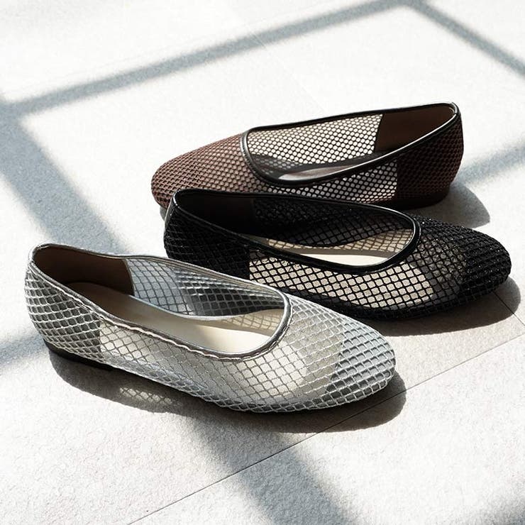 日本製 ラウンドトゥ メッシュ チュール パンプス フラット | SHOE FANTASY | 詳細画像17 