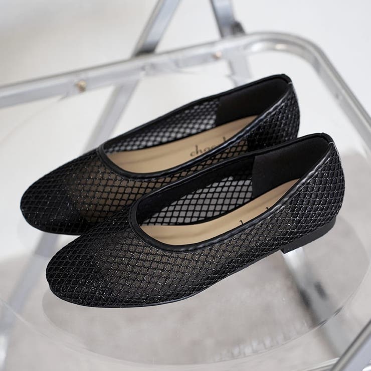 日本製 ラウンドトゥ メッシュ チュール パンプス フラット | SHOE FANTASY | 詳細画像19 