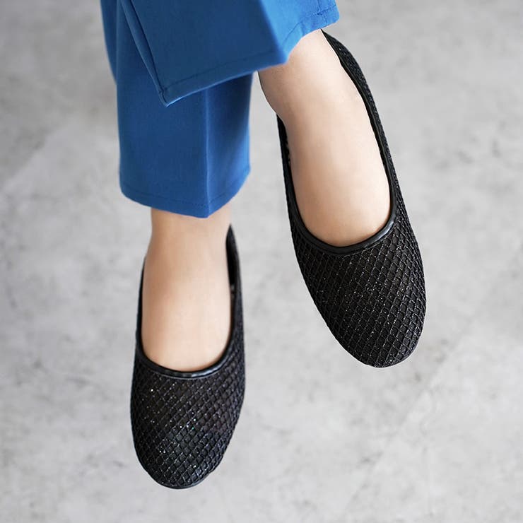 日本製 ラウンドトゥ メッシュ チュール パンプス フラット | SHOE FANTASY | 詳細画像20 