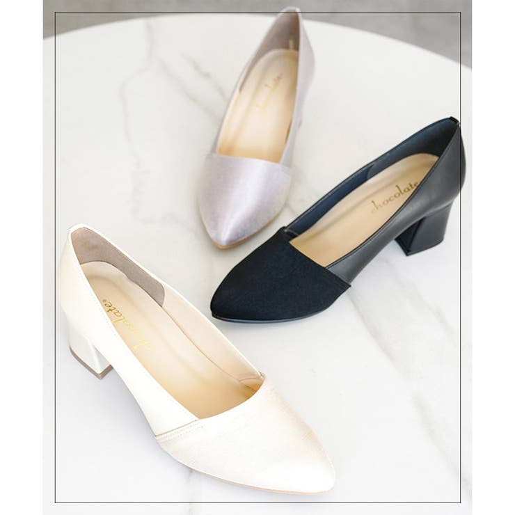 日本製 サテン切り替え パンプス 晴雨兼用 レイン | SHOE FANTASY | 詳細画像2 