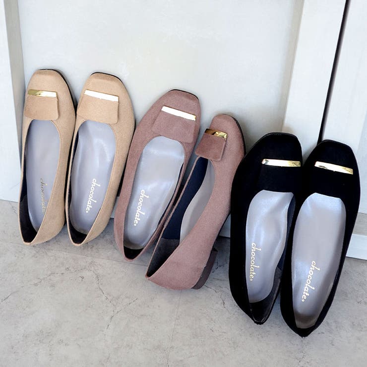 日本製 スクエアトゥ モチーフ付き フラットパンプス 晴雨兼用 レイン | SHOE FANTASY | 詳細画像2 