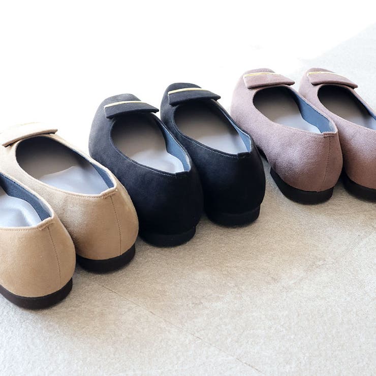 日本製 スクエアトゥ モチーフ付き フラットパンプス 晴雨兼用 レイン | SHOE FANTASY | 詳細画像4 